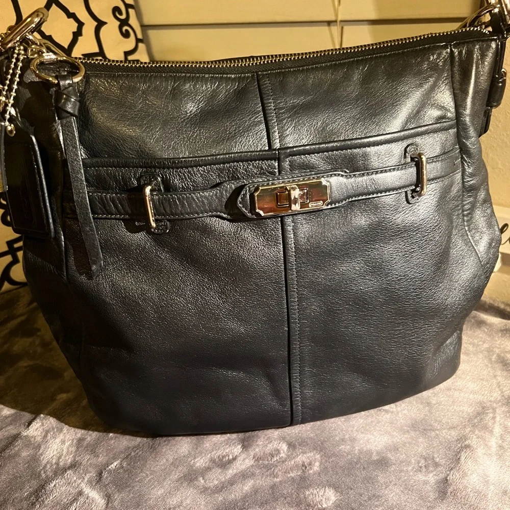Coach Chelsea Ashlyn Hobo Bag - Black Leather - Picture 1 of 16